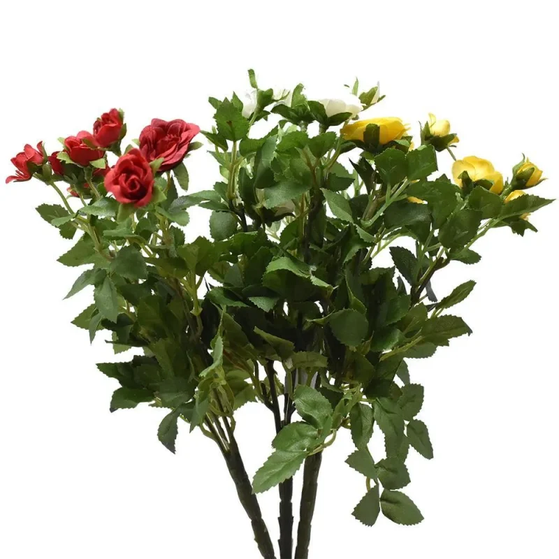 mini artificial rose bush spray 10 inch