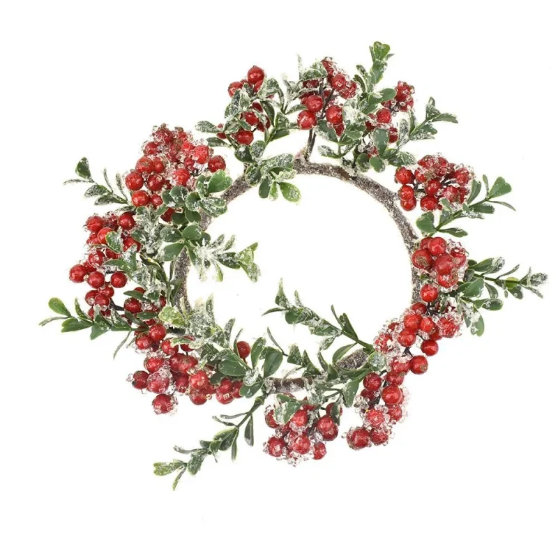 mini berry boxwood iced wreath 10