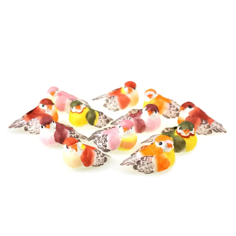 mini bird figurines 12 pack 2 25 inch vibrant colors