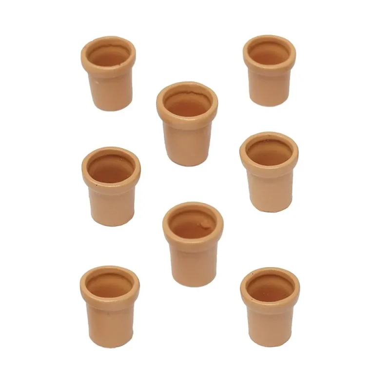 mini brown clay pot figurines 5 8 inch set of 8