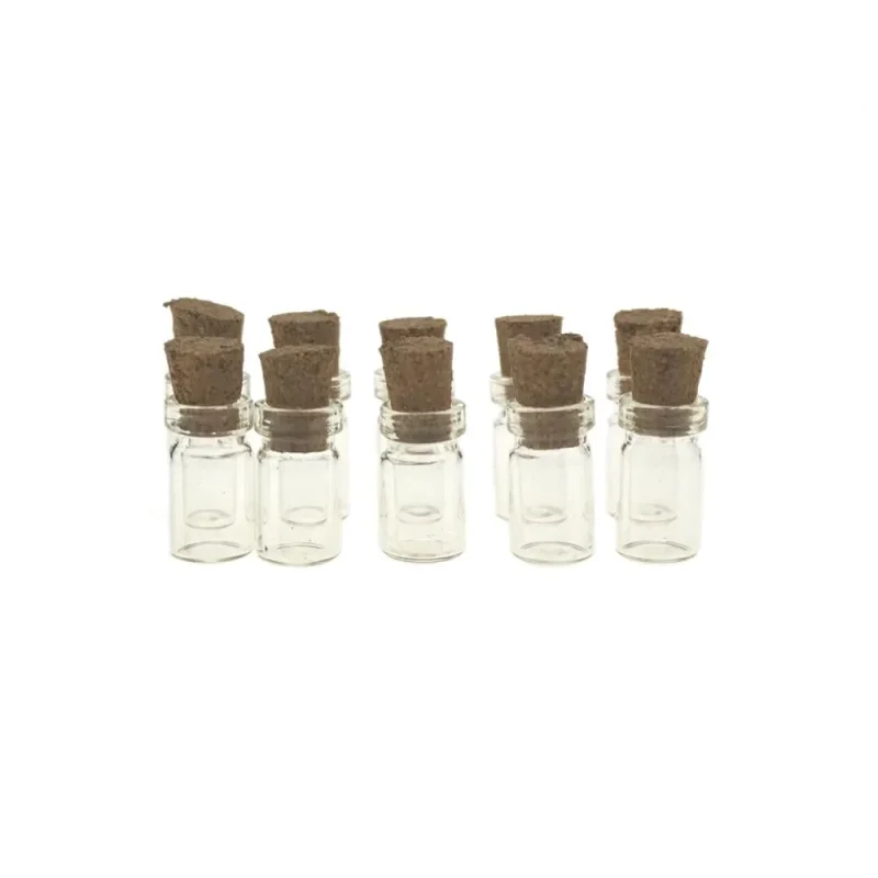 mini clear glass cork bottles 1 inch 48 pack