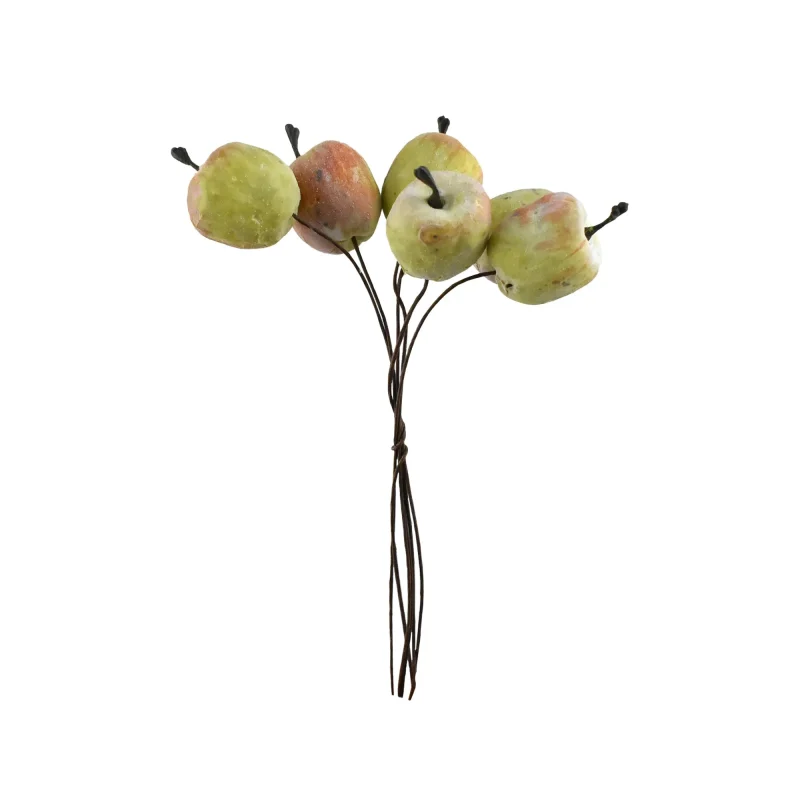 mini decorative apple bunch 1 inch 6 pack yellow pink