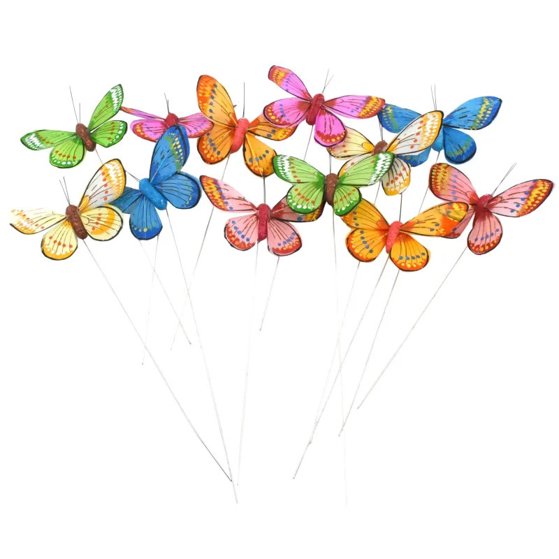 mini faux feather butterfly decor 3 inch 12 pack