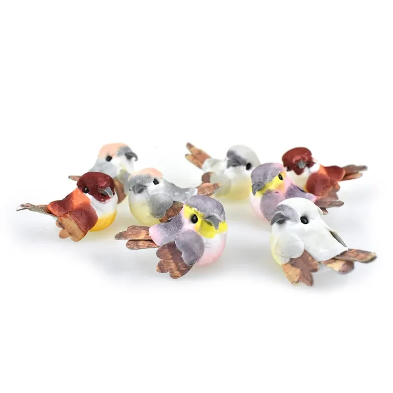 mini feathered bird figurines 1 5 inch 24 pack