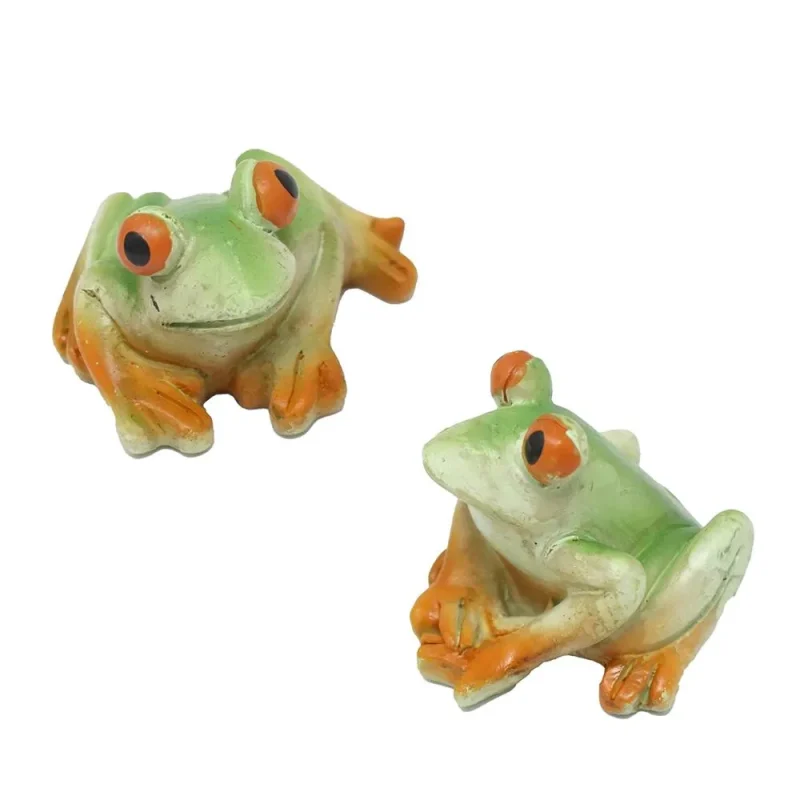 mini frog resin figurines assorted sizes 3 pack