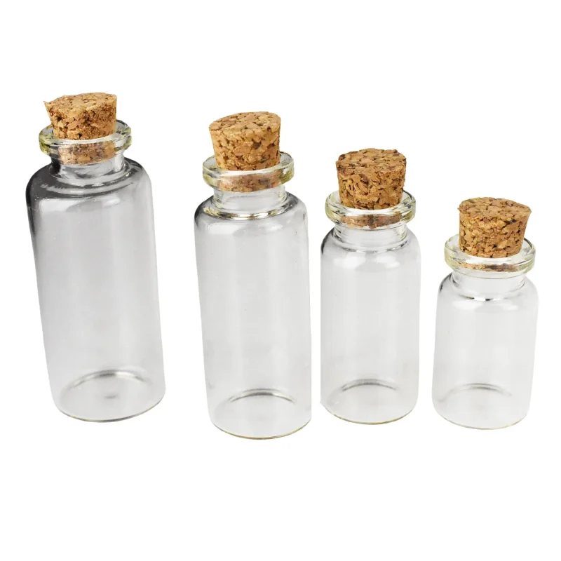 mini glass containers 4 piece set assorted sizes