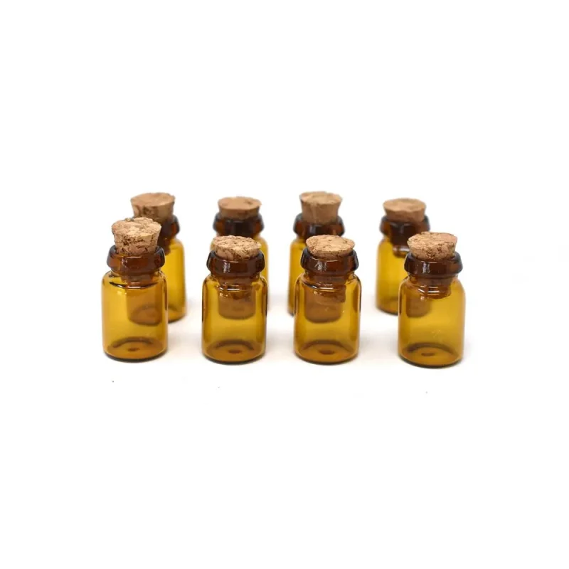 mini glass vials with cork tops 3 4 inch 8 pack