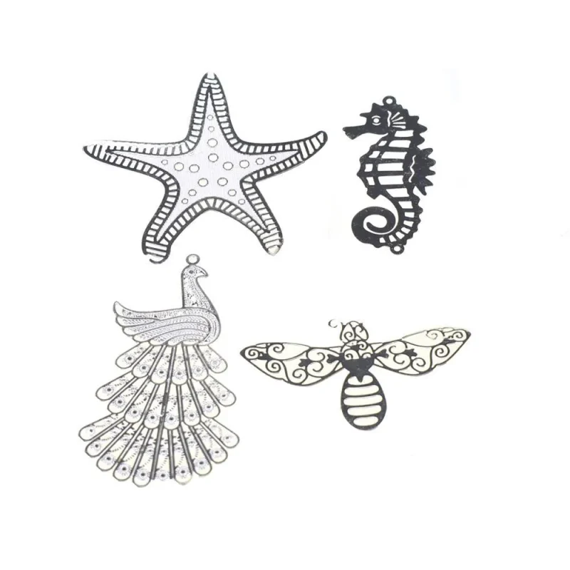 mini metal charm stickers 4 pack dainty creatures