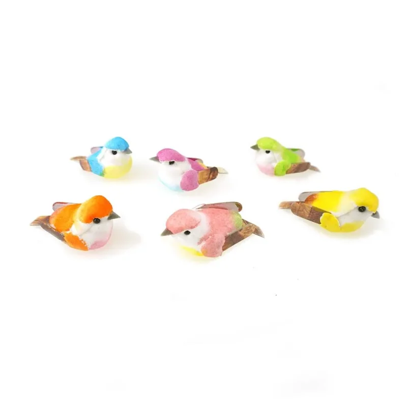 mini mushroom bird figurines 1 5 inch 24 piece set