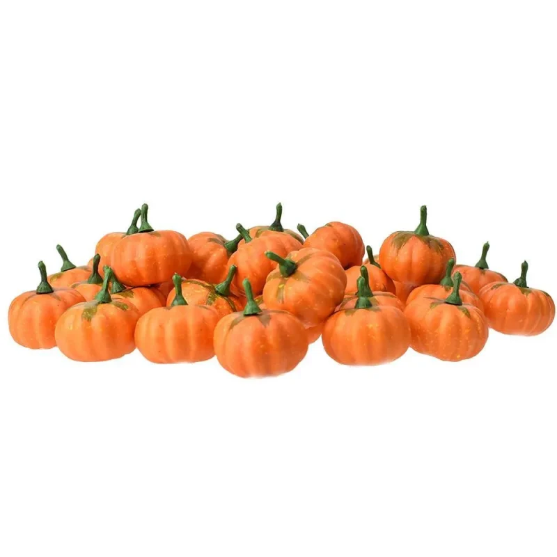 mini orange artificial pumpkins 1 5 inch 36 pack fall decor