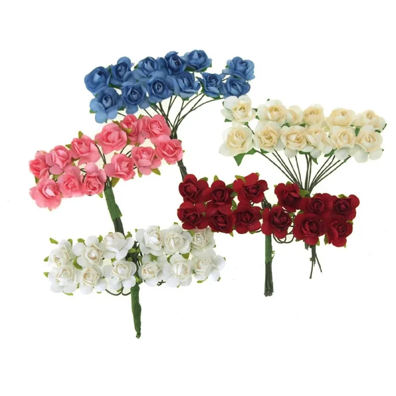 mini paper flower branches 1 2 inch 12 pack