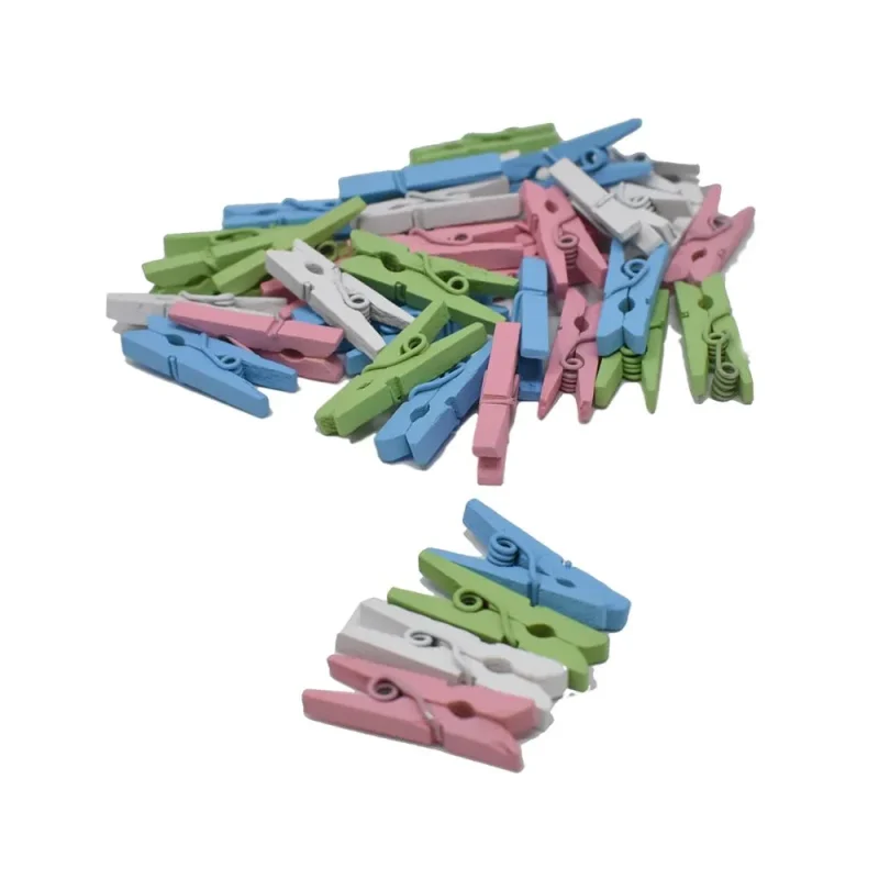 mini pastel wood clothespins 1 inch 40 pack