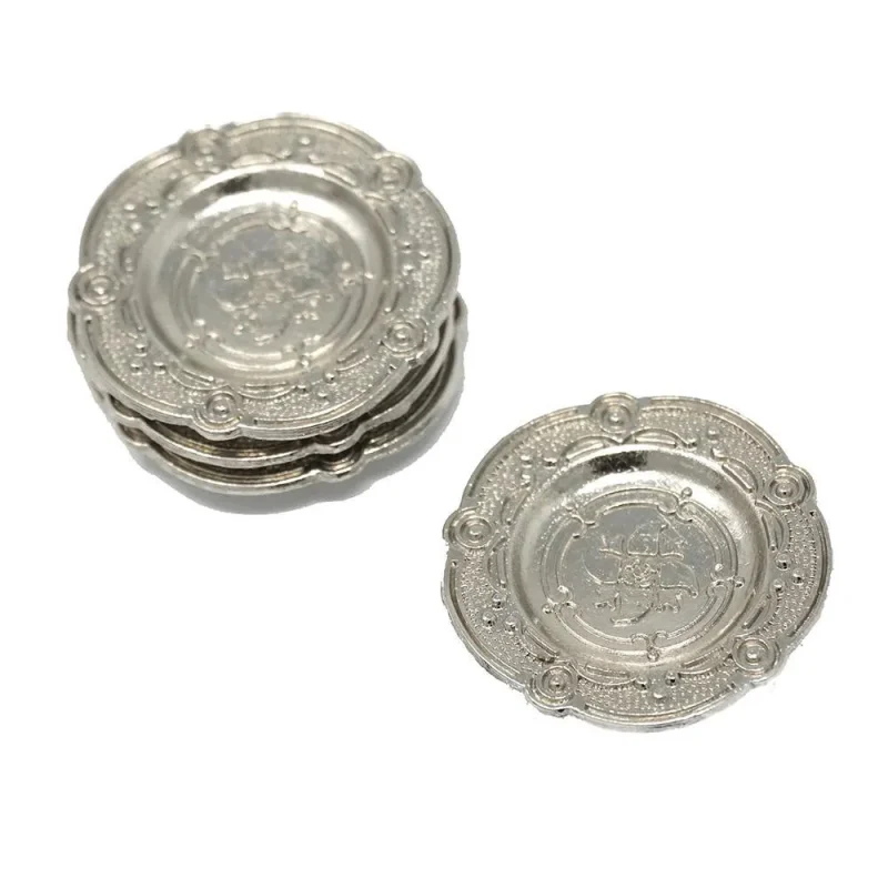 mini pewter dish figurines silver 1 1 16 set of 4