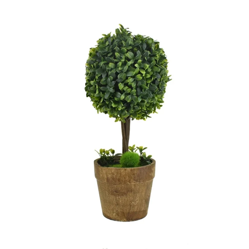 mini potted artificial topiary ball tree 12 75 inch