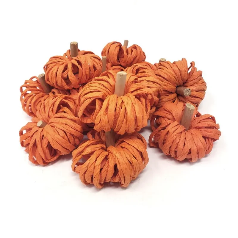 mini raffia craft pumpkins 2 inch 12 pack