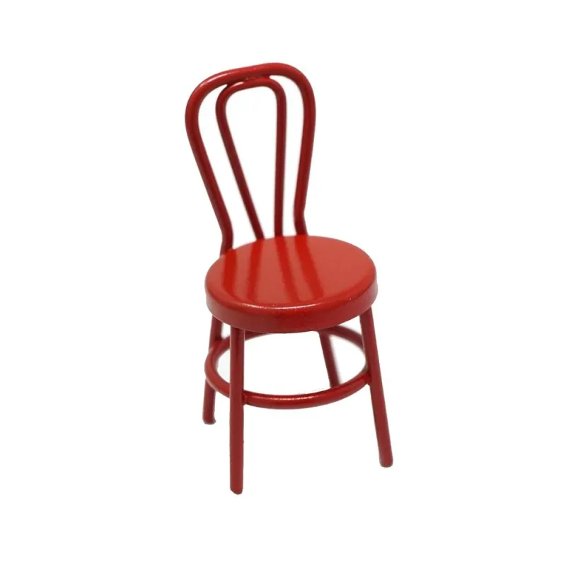 mini red metal chair figurine 2 3 16 inches