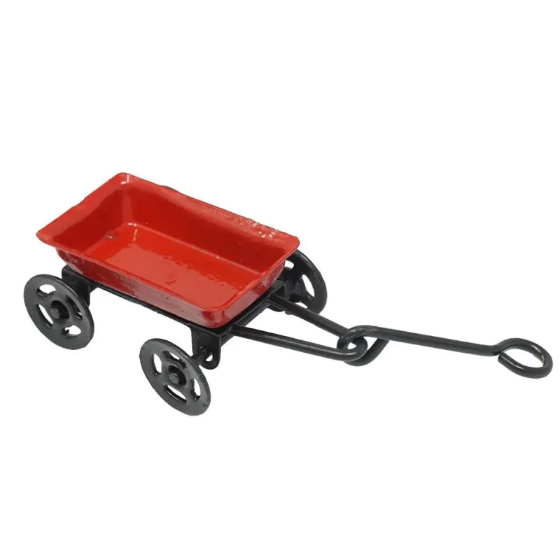 mini red metal wagon figurine 2 1 4