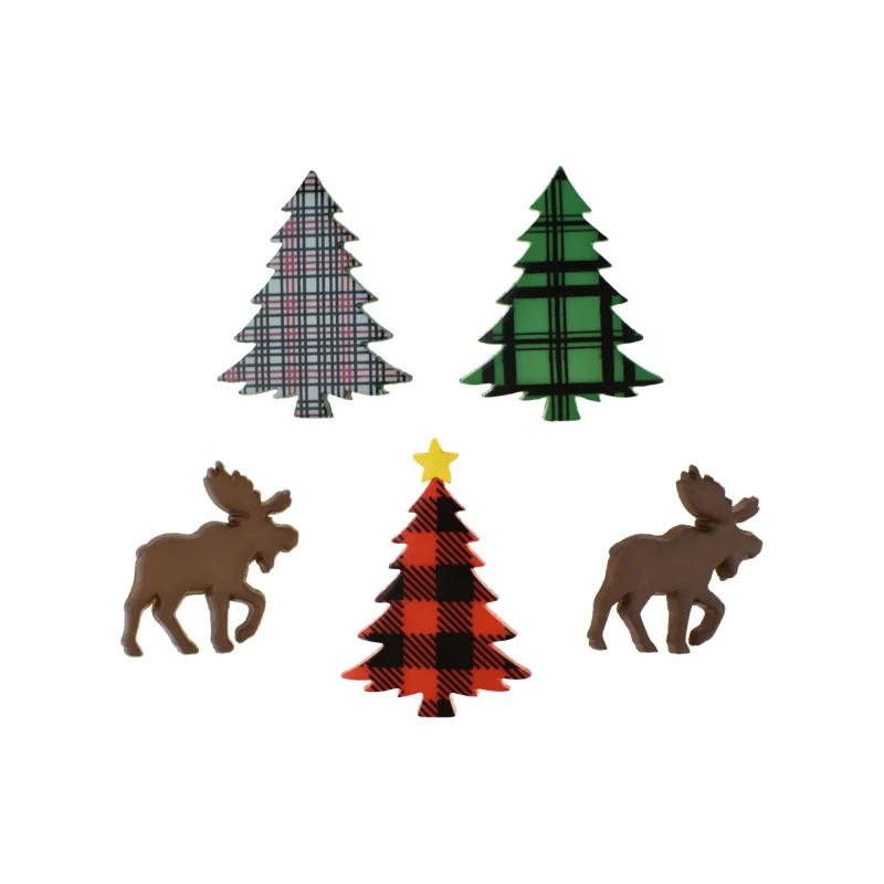 mini reindeer christmas tree decor 1 inch 5 piece set