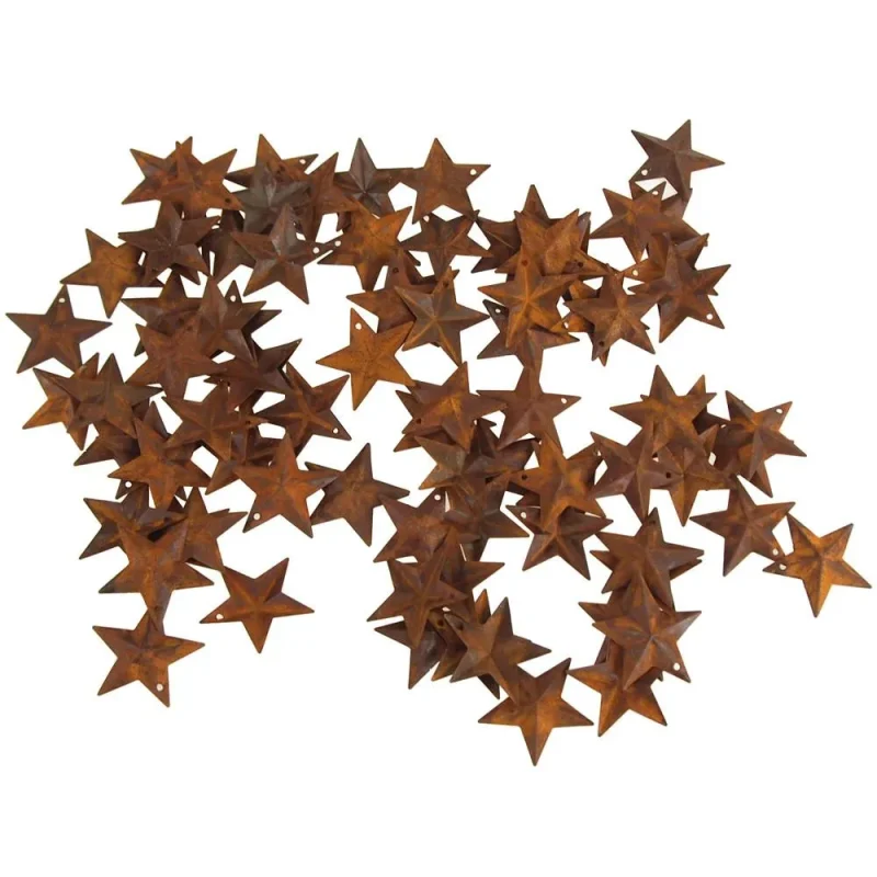 mini rustic metal christmas stars 100pc 1 5