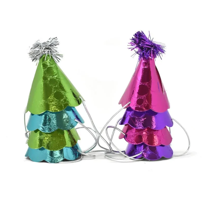 mini shiny party hats 3 inch 8 pack