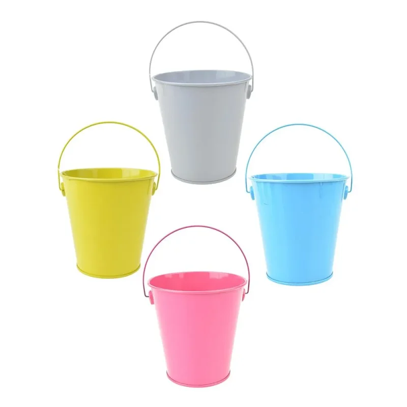 mini tin pail with handle 4 5 inch party supplies