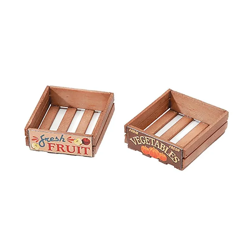 mini wood produce crates 1 25 inch 2 pack brown