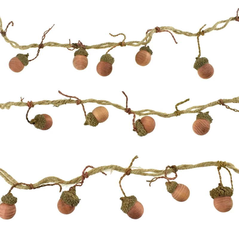 mini wooden acorn garland 2 75 x 55