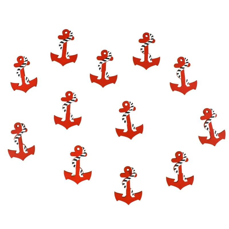 mini wooden anchor party favors 12 pack 1 5 inch red