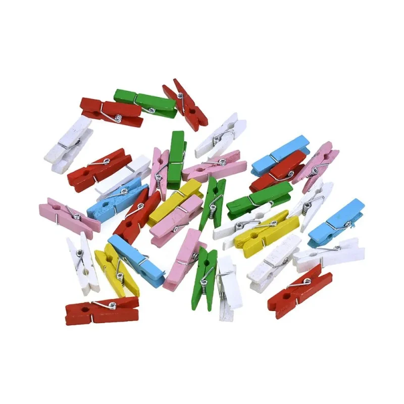 mini wooden clothes pins 35 piece multicolored 1 3 8 inch