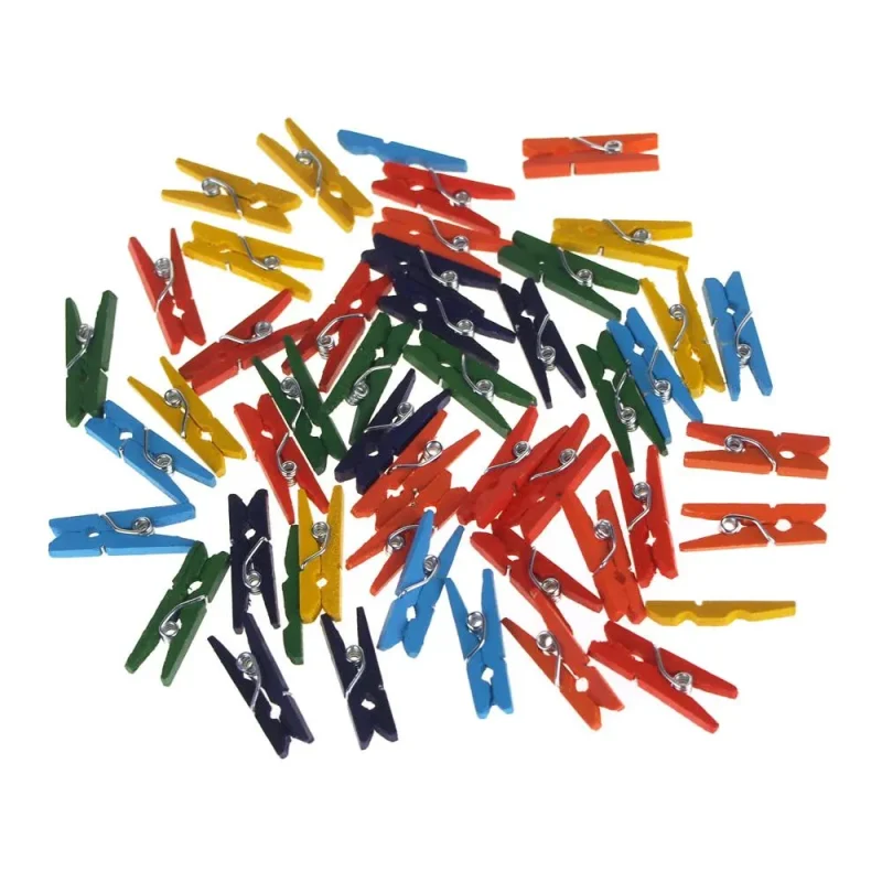 mini wooden clothespins 45 pack assorted colors 1 inch