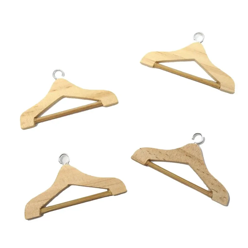 mini wooden coat hanger miniatures natural 1 inch set of 4