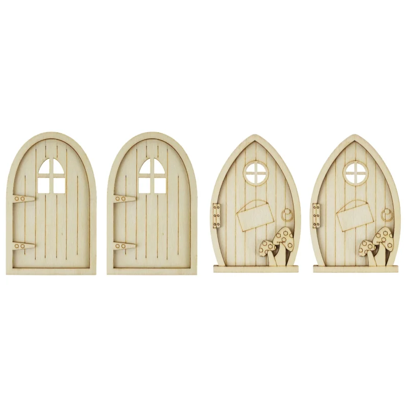 mini wooden fairy doors for diy crafts