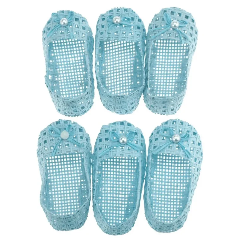 mini woven favor bags 6 pack 3 inch baby blue shoes theme