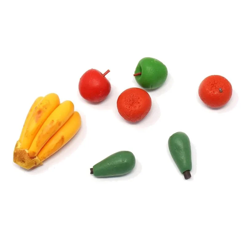 miniature artificial fruit set 7 piece variety