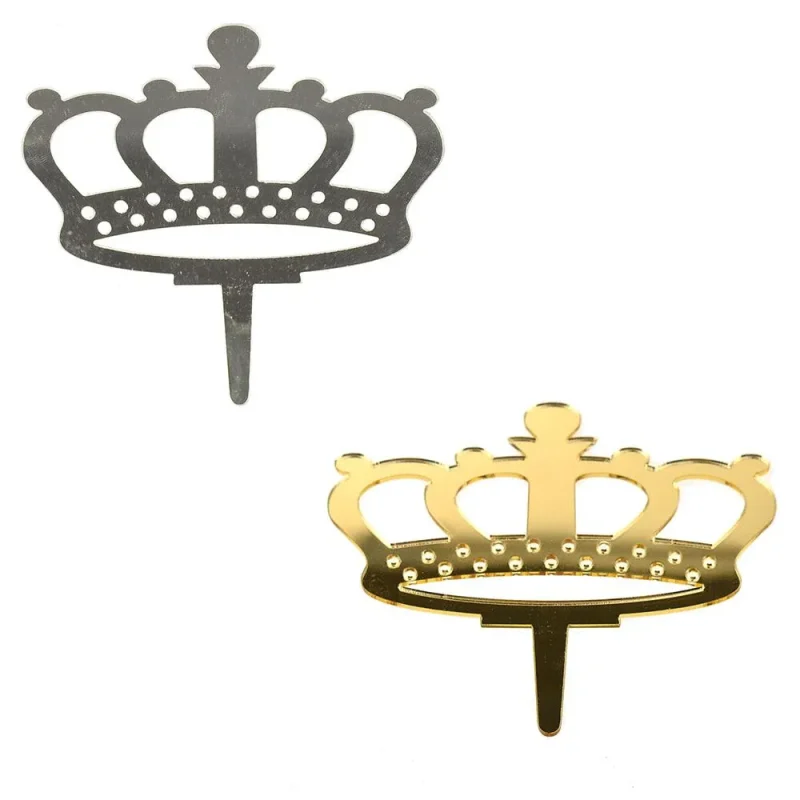 mirrored acrylic cake topper 4 5 inch elegant crown design