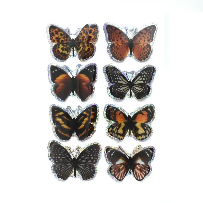 monarch butterfly foil stickers 8 piece 3d pop up set