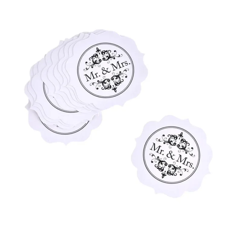 mr mrs wedding scalloped die cut tags 1 5 inch 12 pack