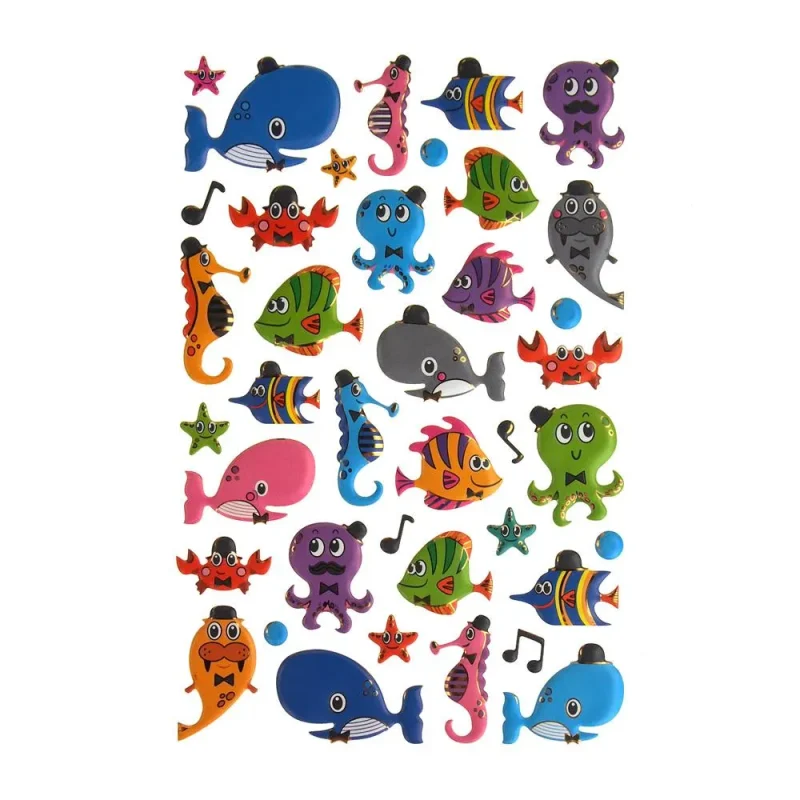 musical sea pals foil stickers 40 pack