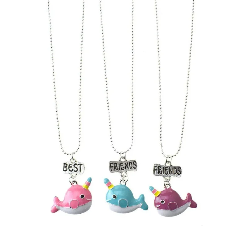 narwhal best friend necklaces 6 piece set 20 inch