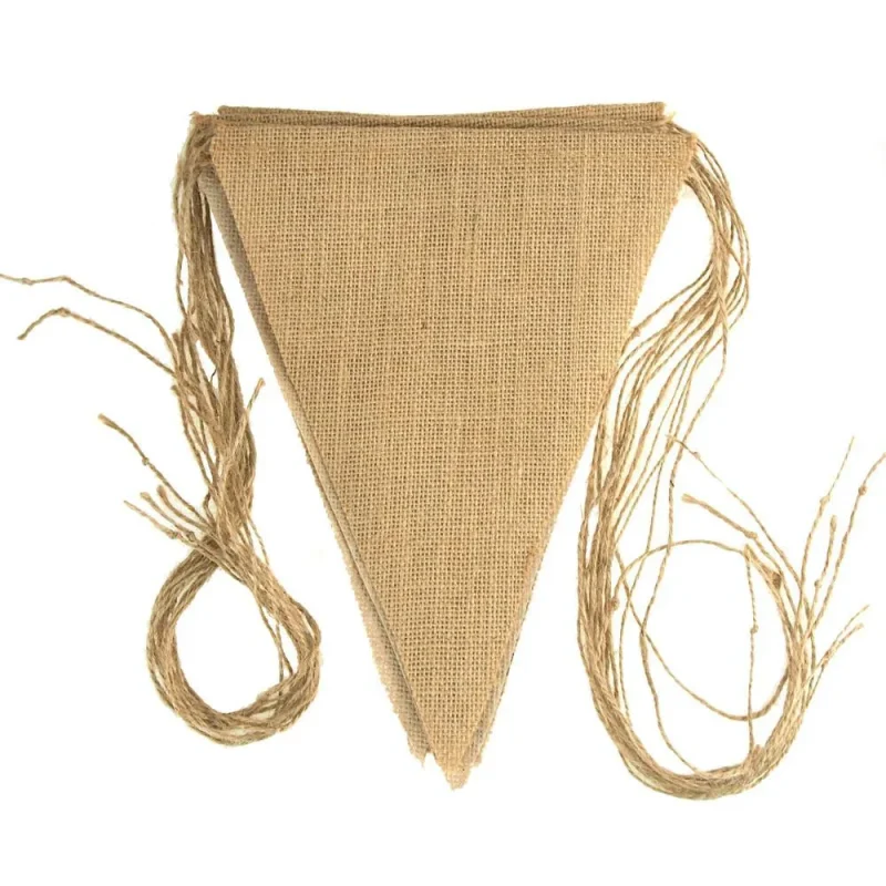 natural 10x8 inch burlap triangle banner 12 piece set