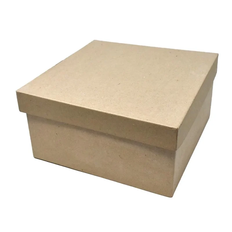 natural 9 inch diy paper mache square gift