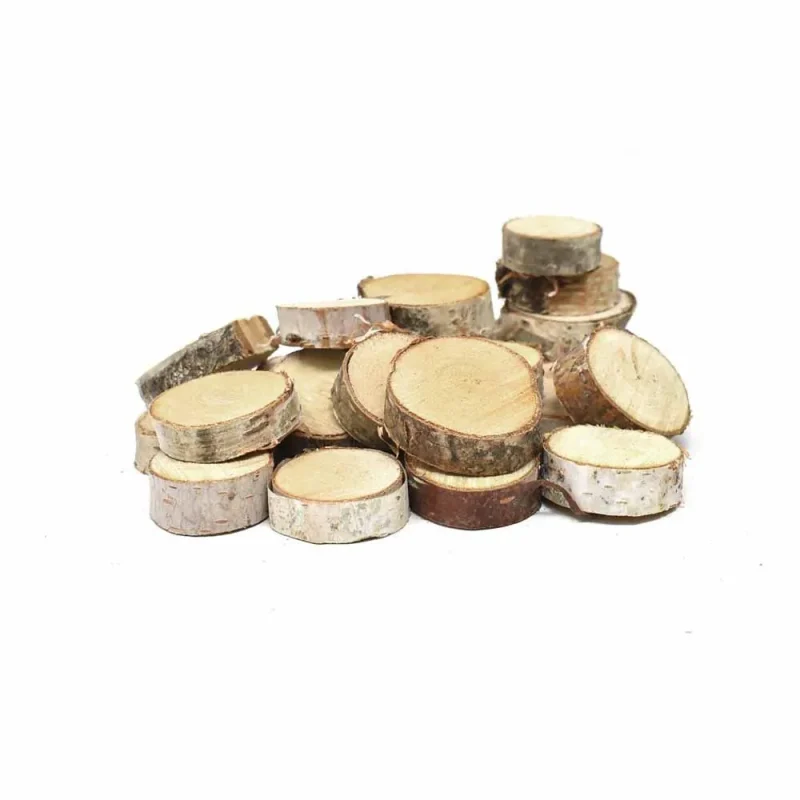 natural birch mini rounds 25 piece set