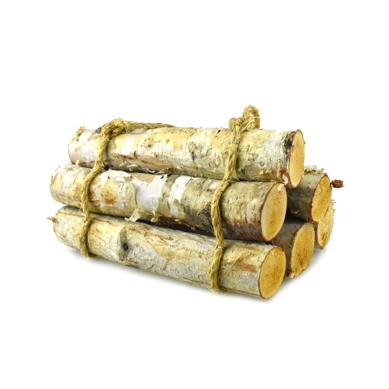 natural birch rope wrapped log bundle