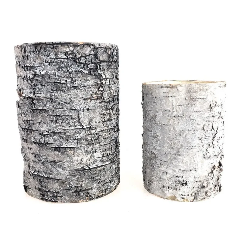 natural birch wood vase set 6 7 2 piece