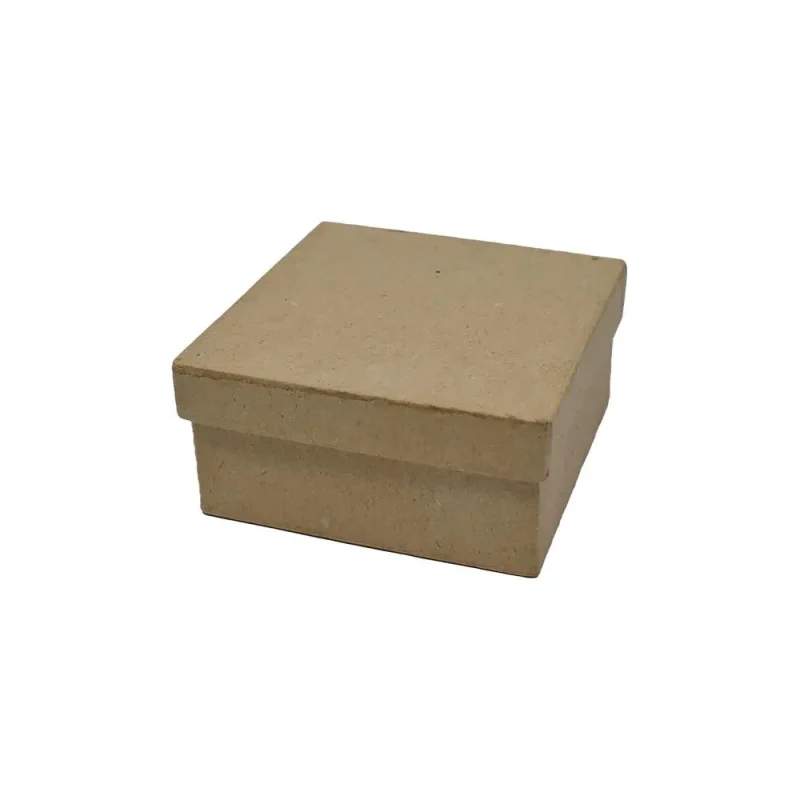 natural diy paper mache square gift box 3 1 4 inch