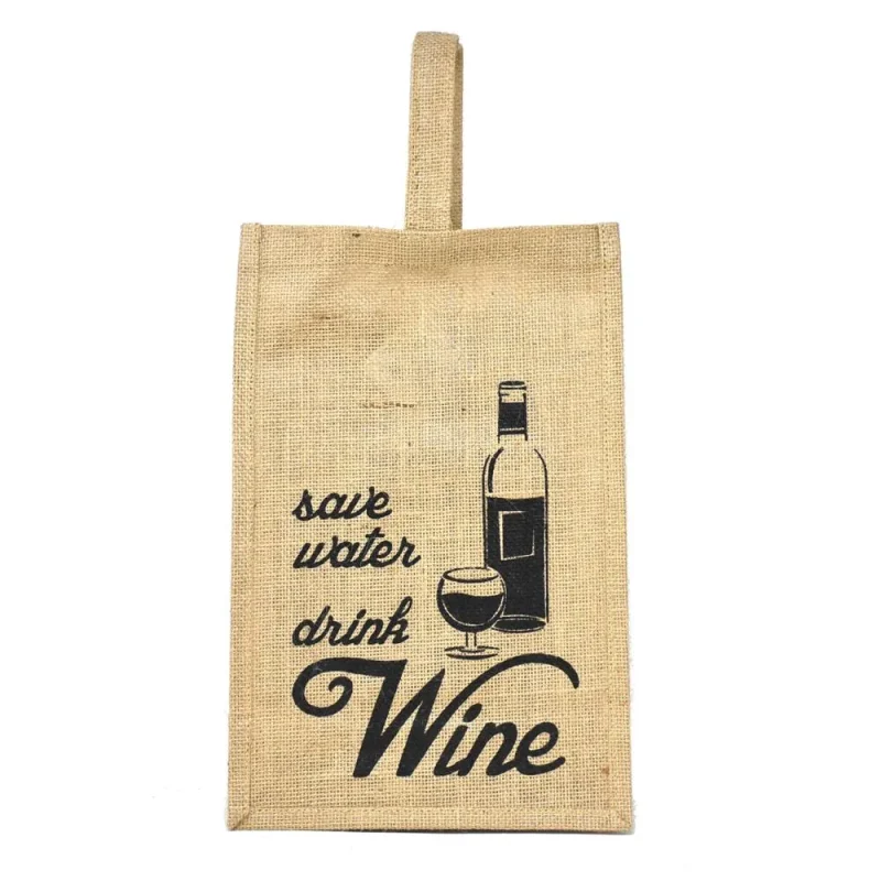 natural jute wine bottle bag double size 14 inch