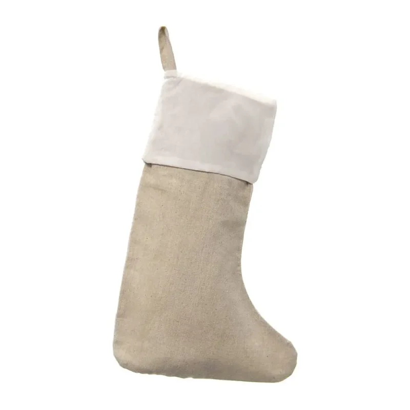 natural linen christmas stocking 16