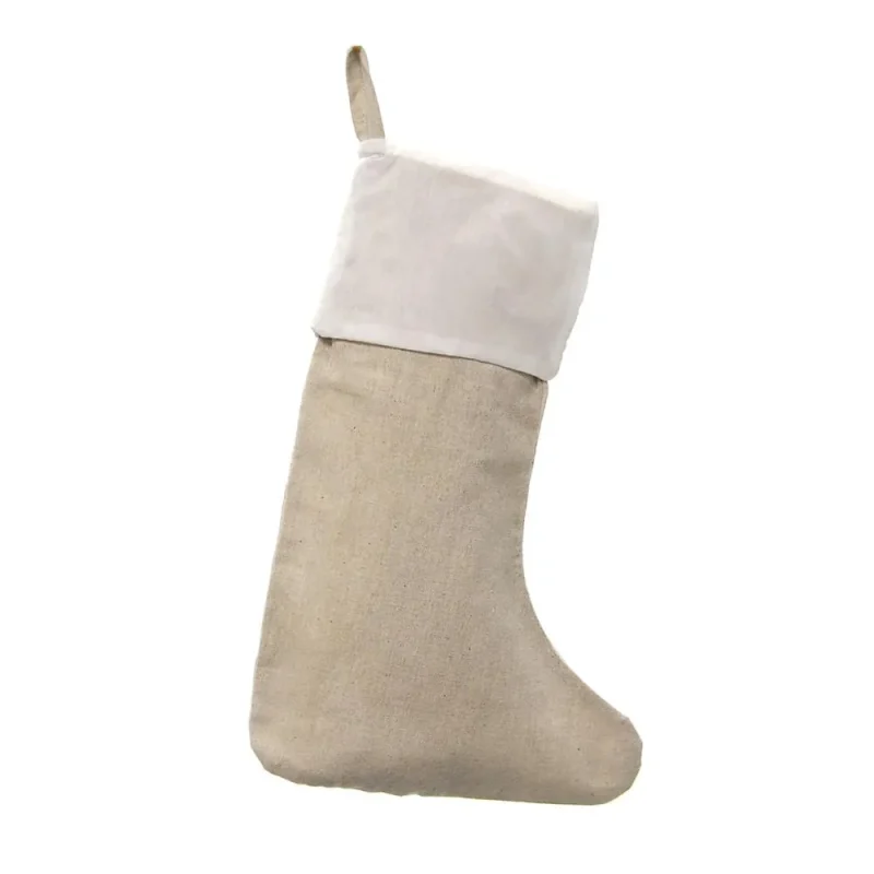 natural linen christmas stockings 16 white cuff 6 pack