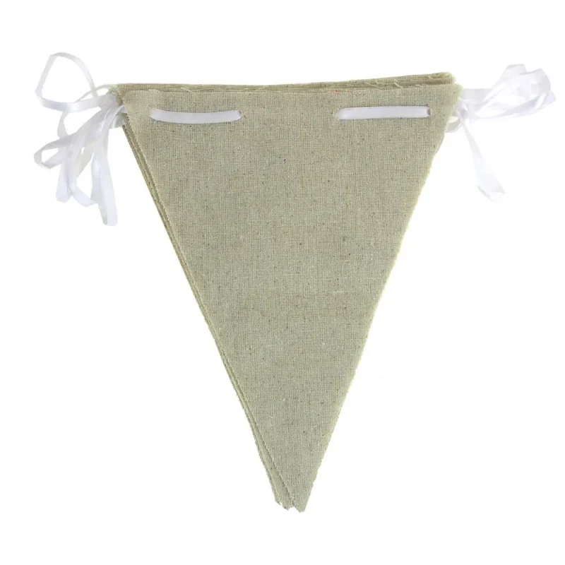 natural linen triangle banners 10x8 inches 12 piece set