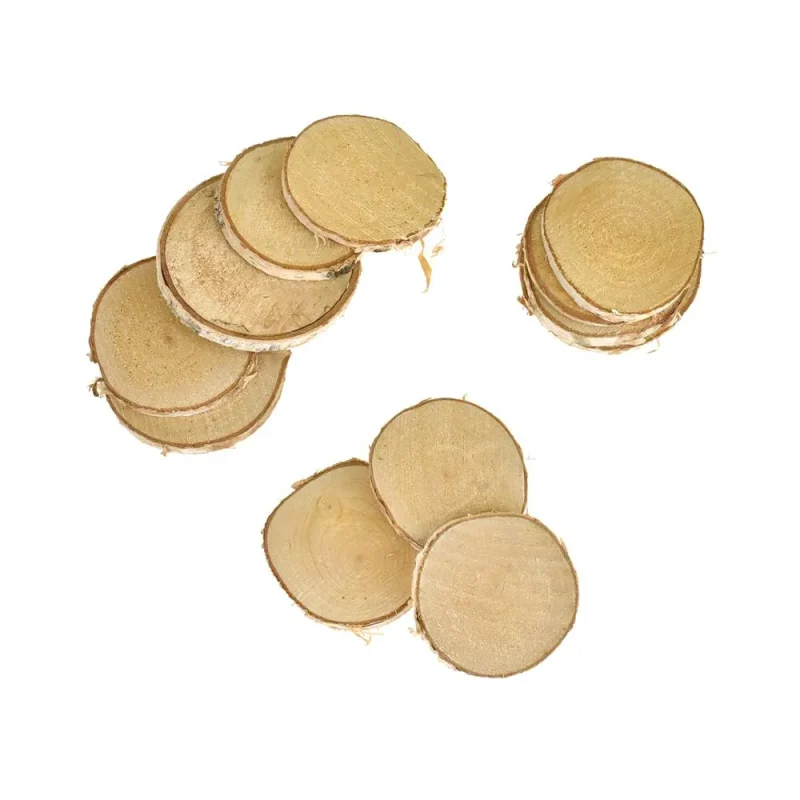 natural round wood slices assorted sizes 12 pack